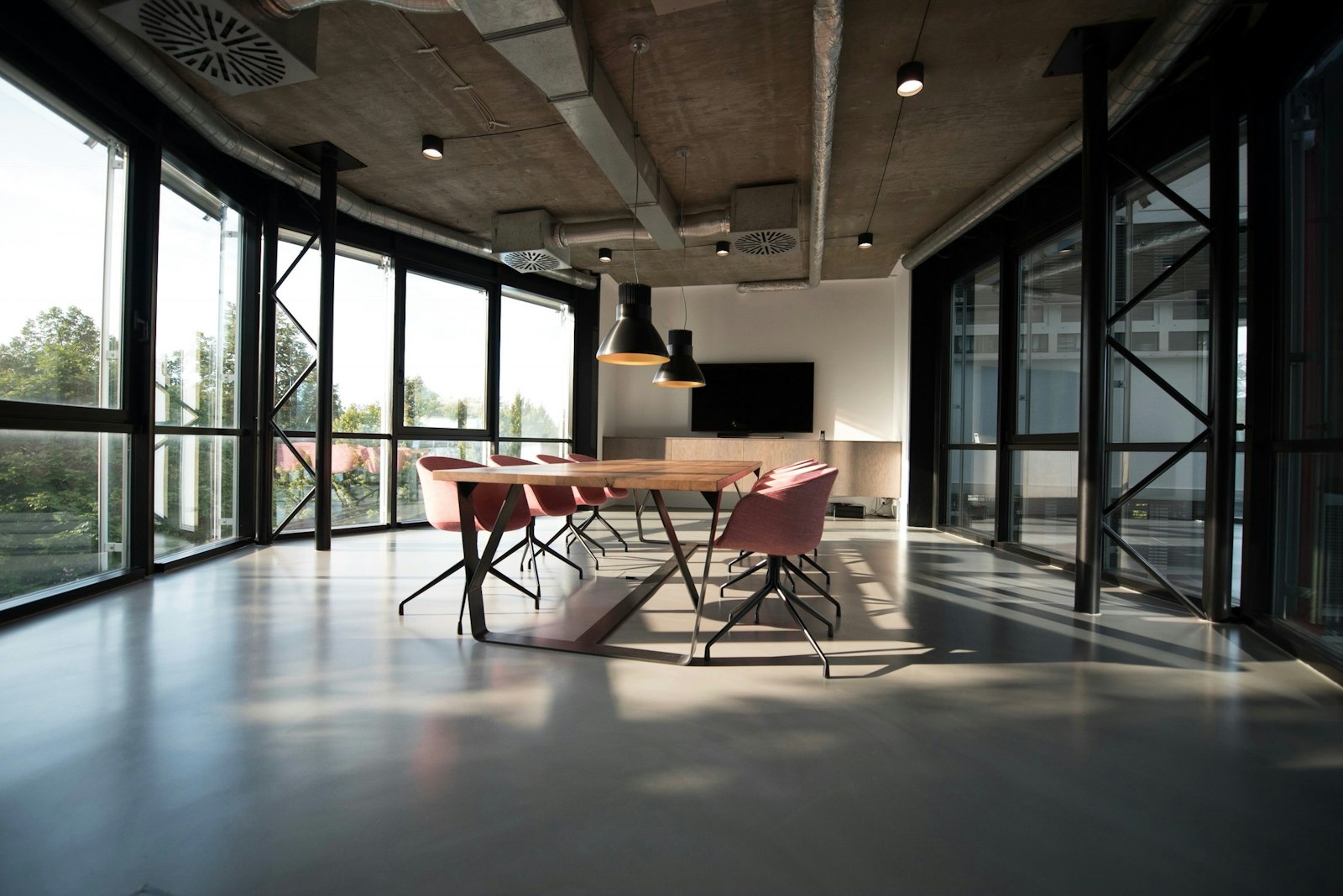Light filled boardroom at Merritt Vance LLP in London, Ontario