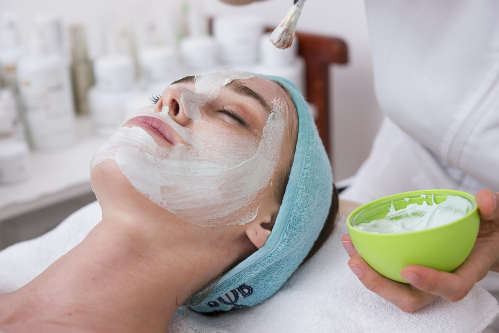 A calm facial treatment in progress at Aurea Skin Studio in London Ontario