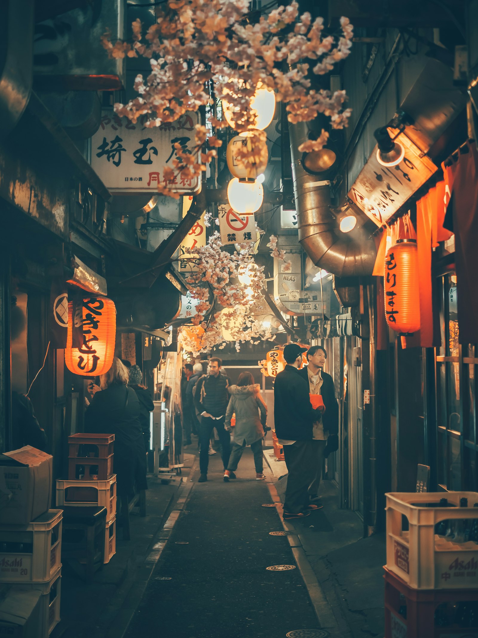 Lantern lit alley at night