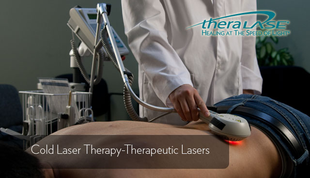 Theralase cold laser therapy in session