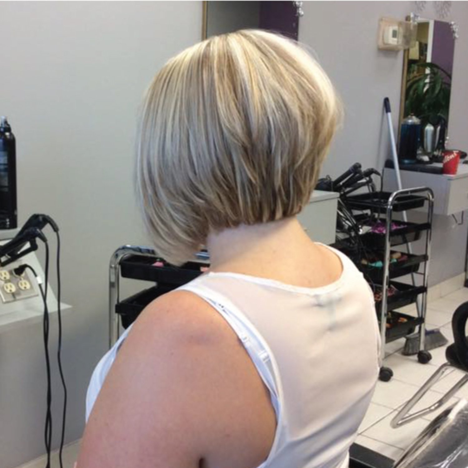 Blonde bob from behind